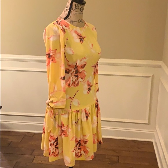 NWT Uncle Frank Ruffled Tie Sleeve Patterned Dress - Picture 6 of 8